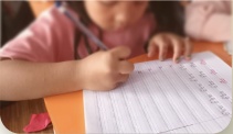 Child practicing handwriting