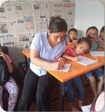 Students learning in class
